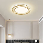 Simple Style Round Ceiling Lamp Acrylic LED Bedroom Flush Mount Light Fixture in Brushed Gold