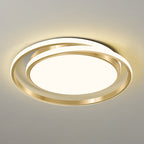 Simple Style Round Ceiling Lamp Acrylic LED Bedroom Flush Mount Light Fixture in Brushed Gold