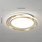 Simple Style Round Ceiling Lamp Acrylic LED Bedroom Flush Mount Light Fixture in Brushed Gold
