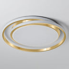 Simple Style Round Ceiling Lamp Acrylic LED Bedroom Flush Mount Light Fixture in Brushed Gold