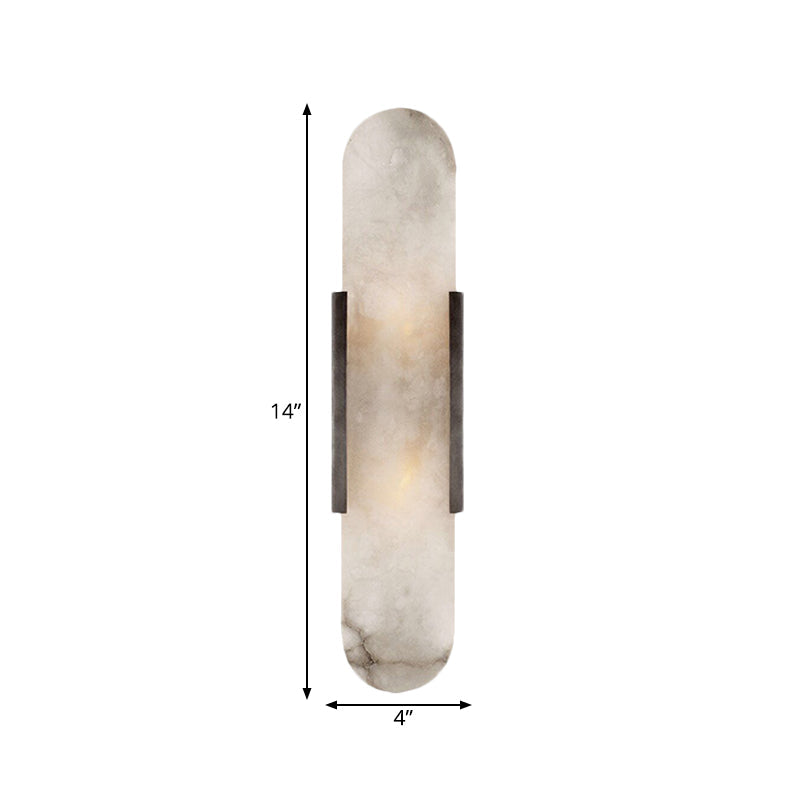 2 Bulbs Bar Flush Mount Colonial Gold/Black Marble Wall Sconce Lighting for Dining Room