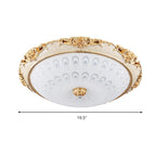 Dome Flush Mounted Light Modern White Glass 8"/12"/16" Wide LED Gold/Silver Ceiling Light in White/3 Color Light