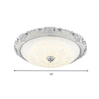 Dome Flush Mounted Light Modern White Glass 8"/12"/16" Wide LED Gold/Silver Ceiling Light in White/3 Color Light