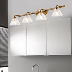 1/2/3-Bulb Cone Vanity Light Fixture Traditional Brass Metal LED Wall Sconce Lighting for Bathroom