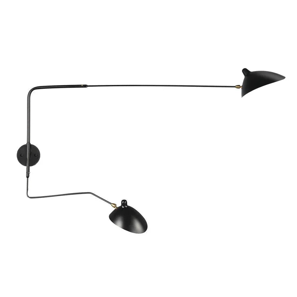 Designer wall lamp with double arm – adjustable wall light for living room, office, or bedroom