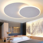 Round Acrylic Ceiling Light Fixture Minimalist White/Coffee 16"/19.5" Wide LED Flush Mount Lamp in Warm/White Light