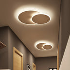Round Acrylic Ceiling Light Fixture Minimalist White/Coffee 16"/19.5" Wide LED Flush Mount Lamp in Warm/White Light