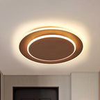 Round Acrylic Ceiling Light Fixture Minimalist White/Coffee 16"/19.5" Wide LED Flush Mount Lamp in Warm/White Light