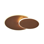 Round Acrylic Ceiling Light Fixture Minimalist White/Coffee 16"/19.5" Wide LED Flush Mount Lamp in Warm/White Light