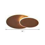 Round Acrylic Ceiling Light Fixture Minimalist White/Coffee 16"/19.5" Wide LED Flush Mount Lamp in Warm/White Light