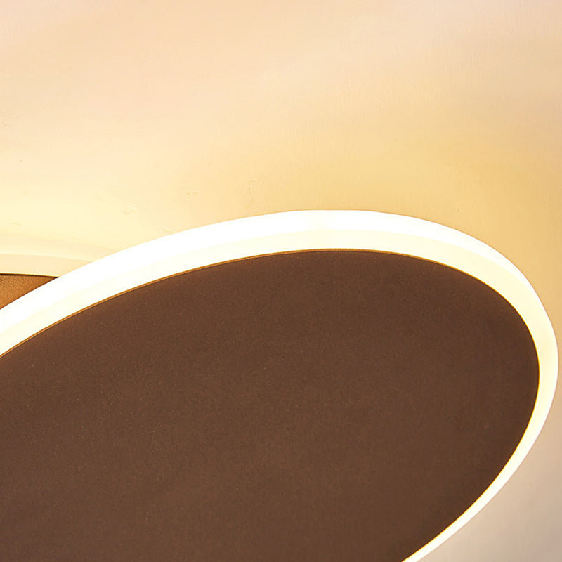 Round Acrylic Ceiling Light Fixture Minimalist White/Coffee 16"/19.5" Wide LED Flush Mount Lamp in Warm/White Light