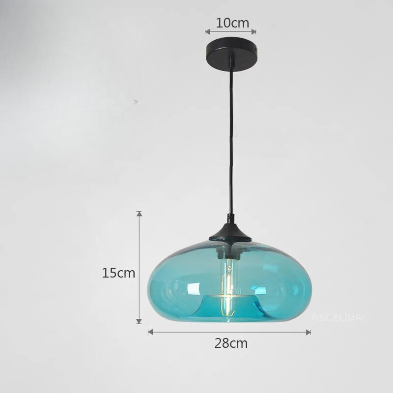 Tristara - Vintage Pendant Lamp Made of Colored Glass