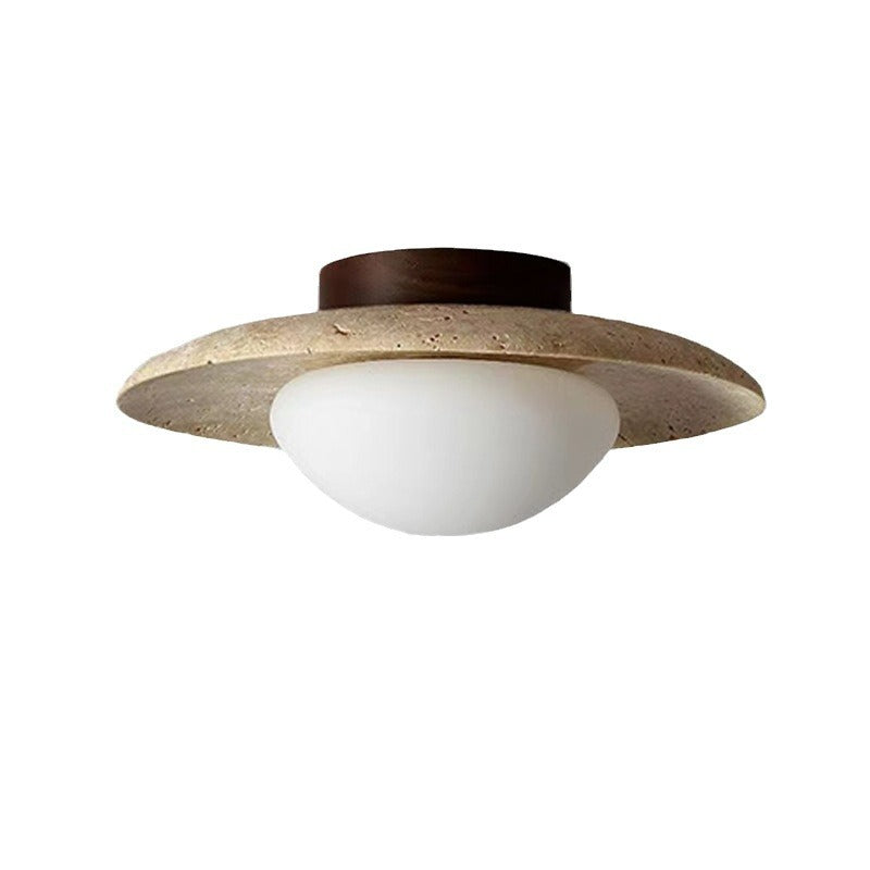 Lyonea - Minimalistic Travertine LED Ceiling Lamp
