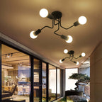 Arisha Vintage Modern Minimalist Industrial Metal Black Ceiling Lamp
