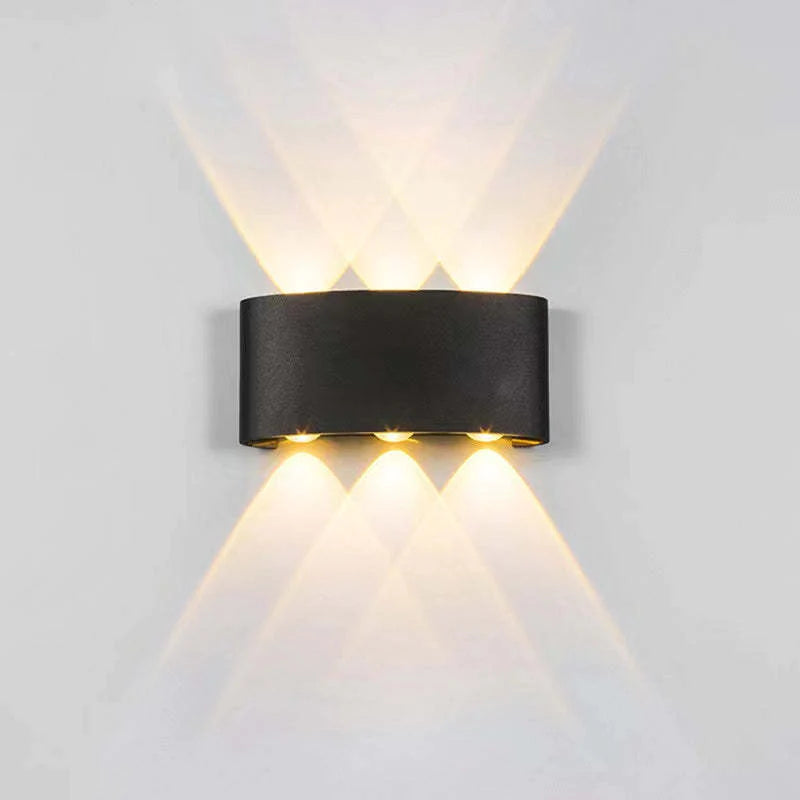 Ray Modern Outdoor Wall Light Rectangle LED White Metal Terrace