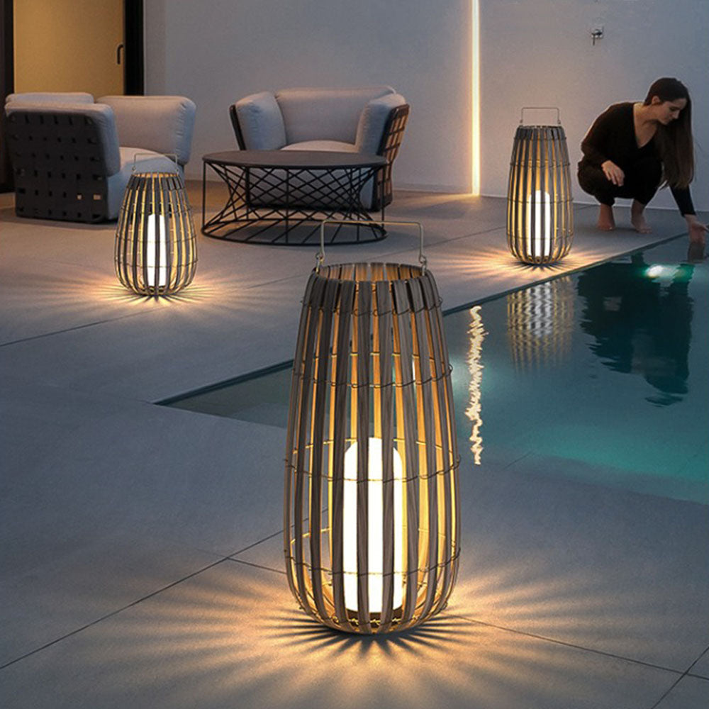 Ray Vintage LED Outdoor Light Solar Gray Garden/Hall/Balcony Wood with 3 Sizes