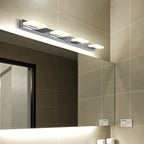 Arisha Design LED Square Mirror Wall Sconce Modern Metal/Acrylic Silver Bathroom