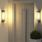Yerin Modern Square Outdoor Wall Sconce Metal Acrylic Brown Terrace
