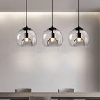 June Globe Glass Pendant Light, Amber/Smoky Grey