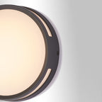 Ray Modern Round Metal/ Outdoor Waterproof Wall Lamp, Black