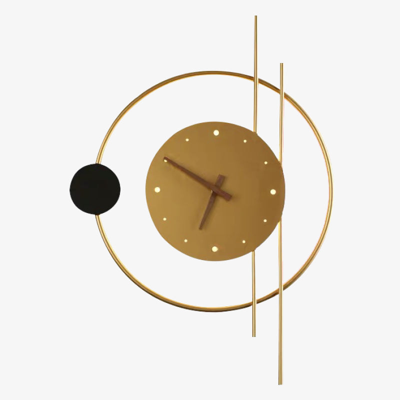 Arisha Modern Round Clock LED Indoor Wall Light Metal Acrylic Bedroom Living Room