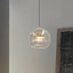 June Glass Globe Pendant Light Clear & Amber