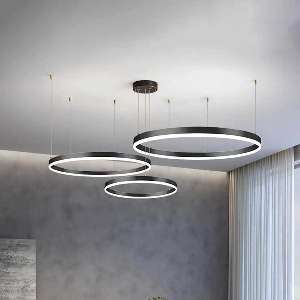 Arisha Pendant Light Tir-Circle Ring Modern Black/Gold/Coffee Metal Bedroom