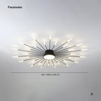 Wesley Modern Linear Firework Ceiling Light Black/Gold