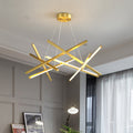 Acrylic Crossed Chandelier Pendant Modernity LED Black/Gold Hanging Ceiling Lamp, 25.5"/33.5" Wide