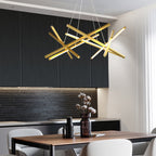 Acrylic Crossed Chandelier Pendant Modernity LED Black/Gold Hanging Ceiling Lamp, 25.5"/33.5" Wide
