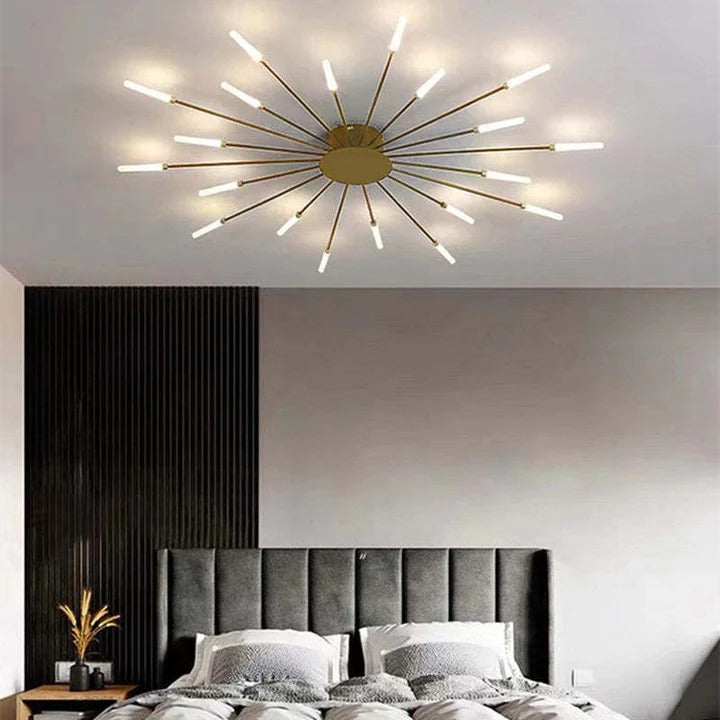 Wesley Ceiling Light Fireworks Artistic Design Black/Gold