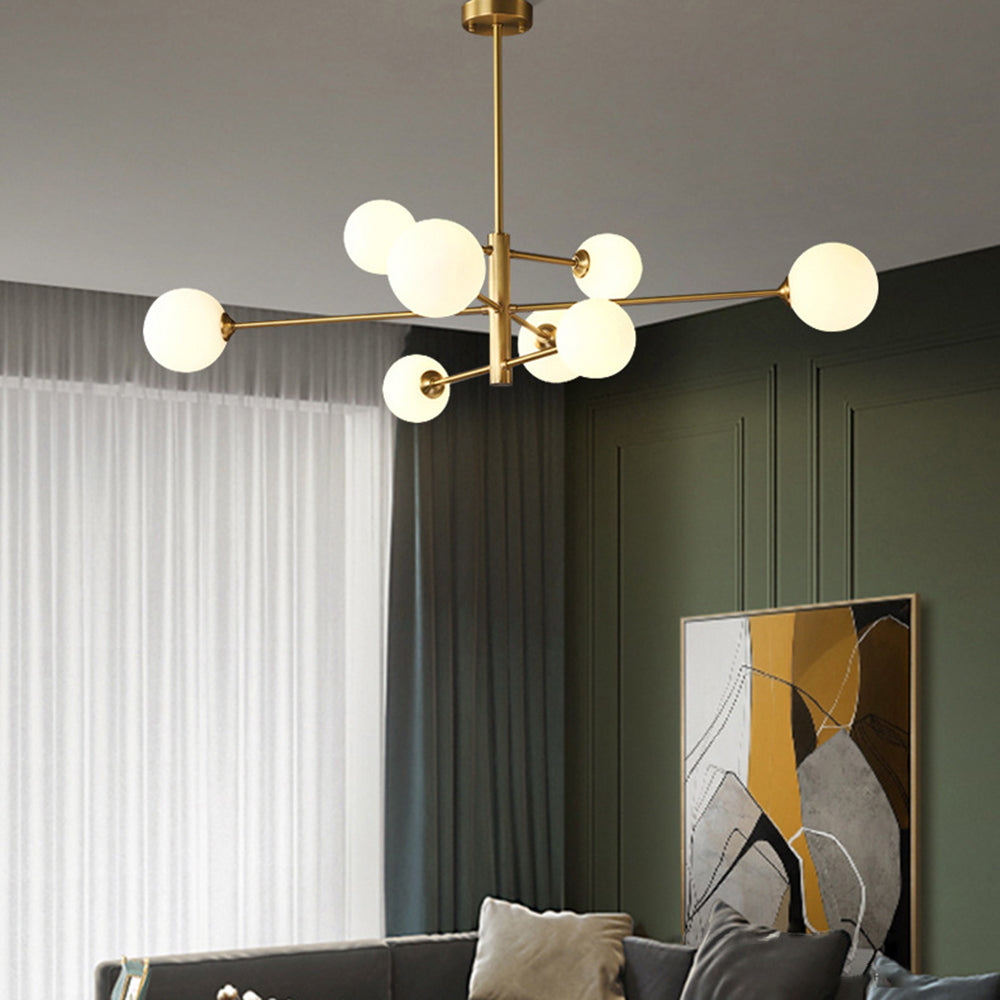 Truva Modern Bubble Chandelier. Copper/Glass. Black/Copper. Living Room