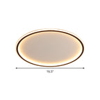 Nordic Style Disc LED Ceiling Lighting 16"/19.5"/23.5" Wide Aluminum Black Flush Lamp in Warm/White Light/Remote Control Stepless Dimming
