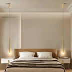 Auri Linear Metal Pendant Light Bedside, Black & Gold
