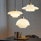 Hanging Ceiling Lamp with Milk White Glass