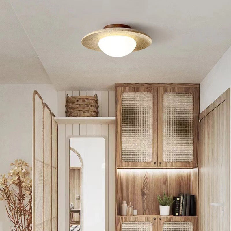 Lyonea - Minimalistic Travertine LED Ceiling Lamp