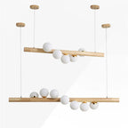 Valentina Glass Bubble Pendant Light Wood/Walnut