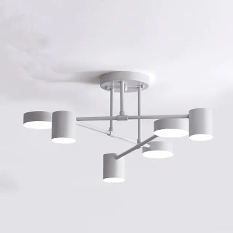 Quor LED Flush Ceiling Light, Black/White/Gold 6 Head