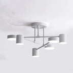 Quor LED Flush Ceiling Light, Black/White/Gold 6 Head