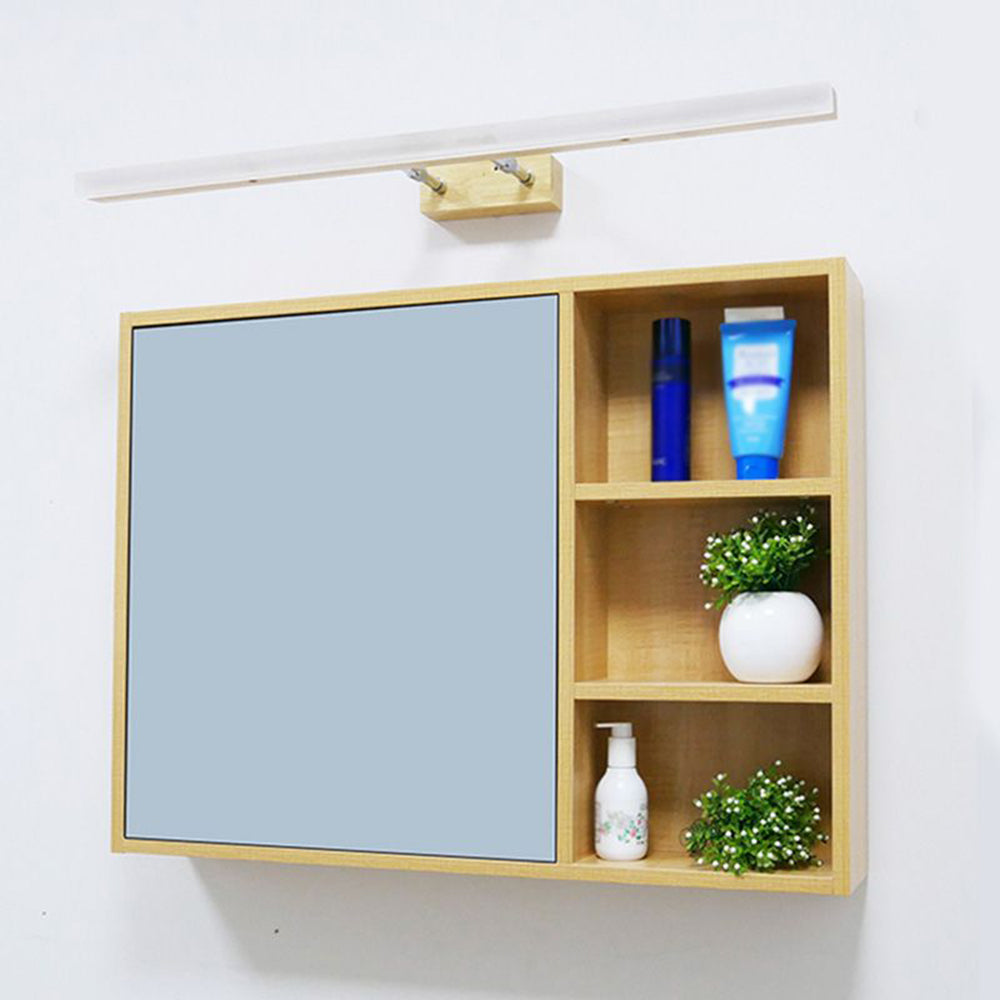 Muto Classic Wall Light, Metal/Wood, Mirror, Bathroom