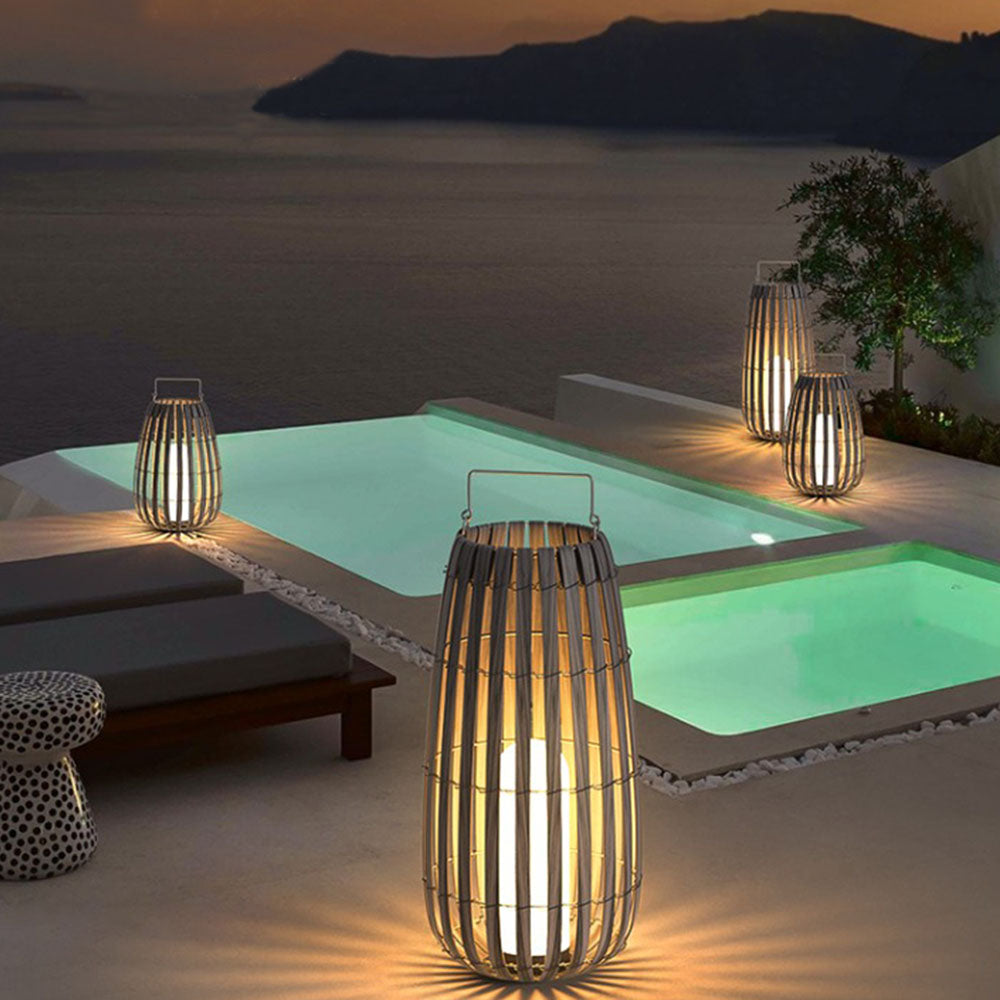 Ray Vintage LED Outdoor Light Solar Gray Garden/Hall/Balcony Wood with 3 Sizes