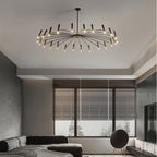Arisha Modern Blown Linear Metal Multi-heads Chandelier