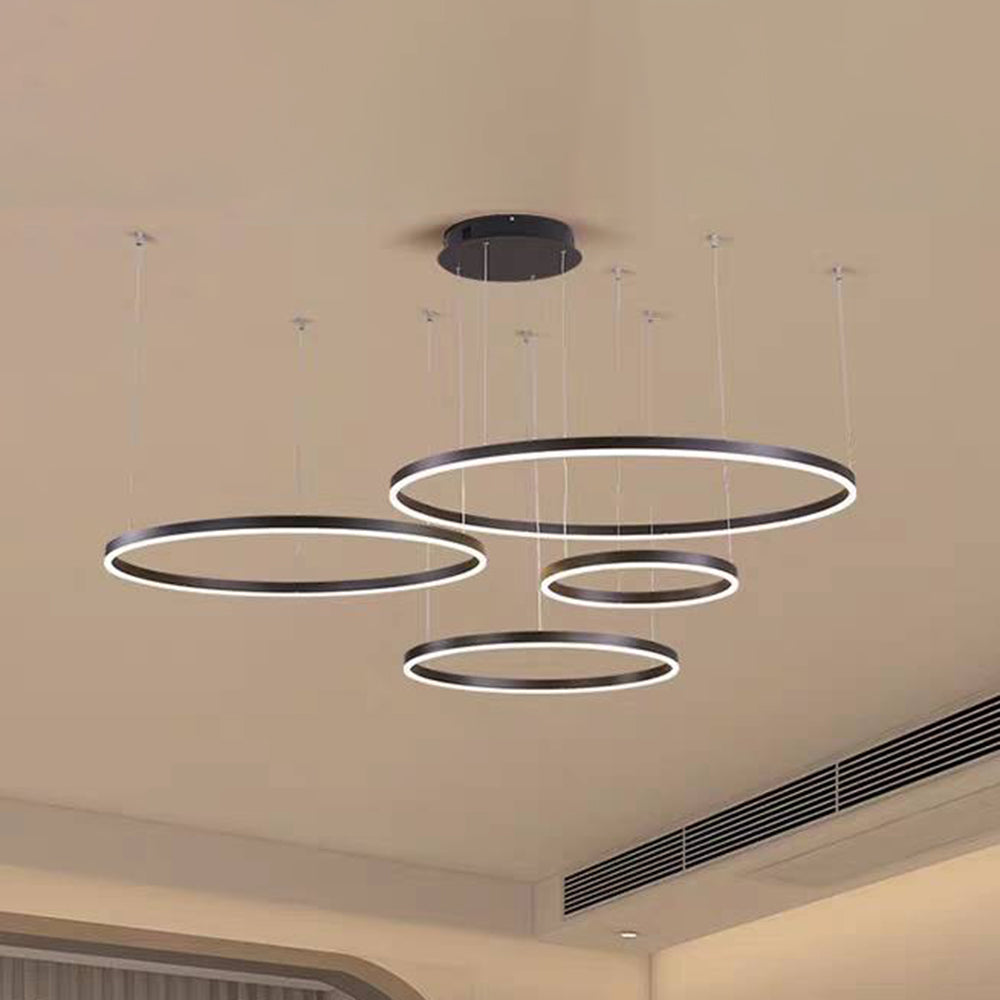 Arisha Pendant Light Tir-Circle Ring Modern Black/Gold/Coffee Metal Bedroom