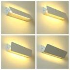 Modern Rectangular Wall Sconce, Metal, White, Garden