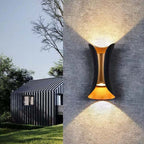 Ray Design Curved LED Outdoor Wall Light Gold/Black/White Garden/Hall Metal
