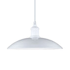 Metallic Saucer Shade Pendant Light Industrial Style 12.5"/16" W 1 Light Living Room Ceiling Hanging Light in Black/White