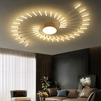 Wesley Modern Linear Firework Ceiling Light Black/Gold