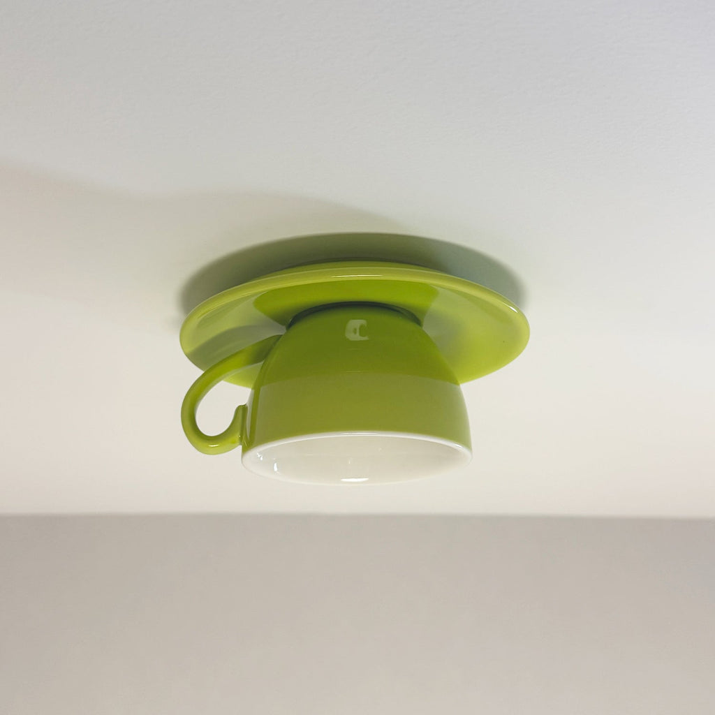 Teyo Modern Ceramic Coffee Cup Ceiling Light Blue/Pink/Yellow
