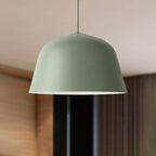Nordic Style Dome Shade Hanging Ceiling Light 10"/16" Dia 1 Light Metal Pendant Lamp in Black/Green for Bedroom