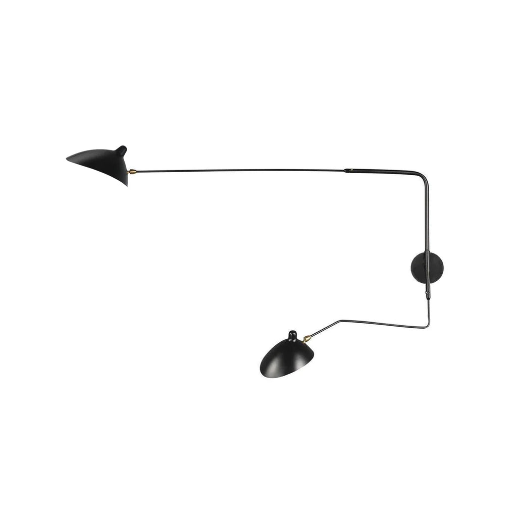 Designer wall lamp with double arm – adjustable wall light for living room, office, or bedroom